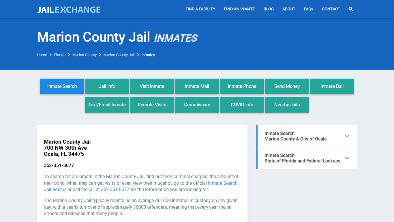Marion County Inmate Search | Arrests & Mugshots | FL - JAIL EXCHANGE